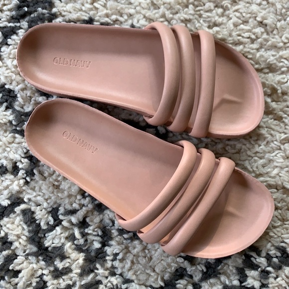 Old Navy Shoes - Faux leather triple strap slide sandals
